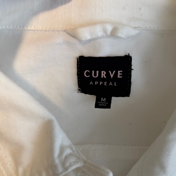 Curve Appeal White Denim Jacket Size M - Picture 3 of 6